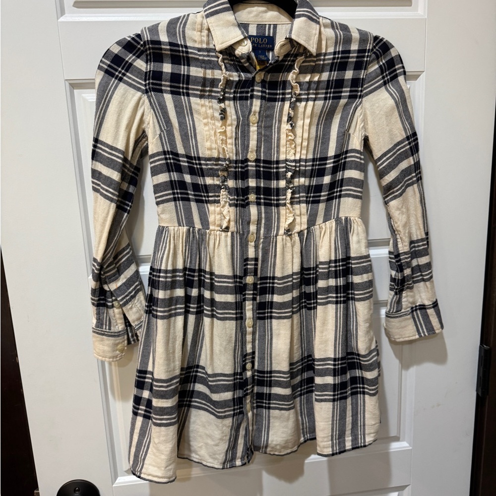 Plaid Long-Sleeve Kids Polo Ralph Lauren Dress - Picture 2 of 8